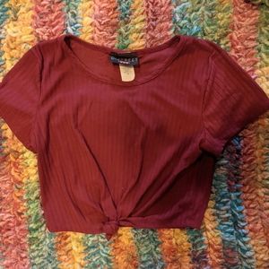 Dark red crop top